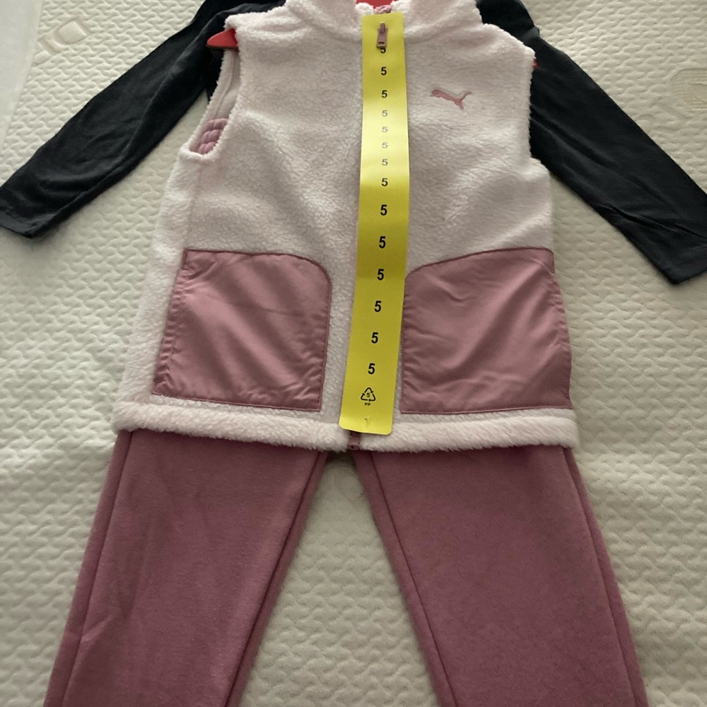 Puma Pink and White Fleece Vest with Pants